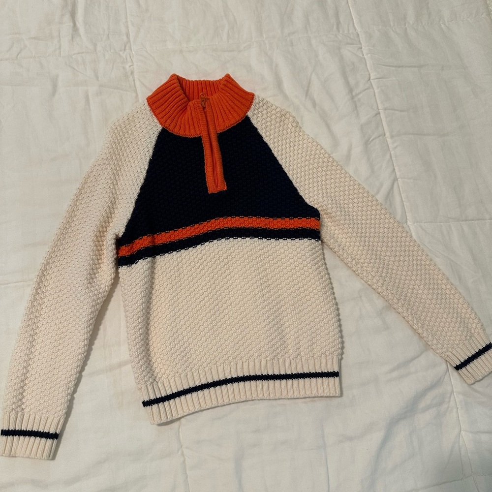 Janie and Jack Cream and Orange Kids Sweater